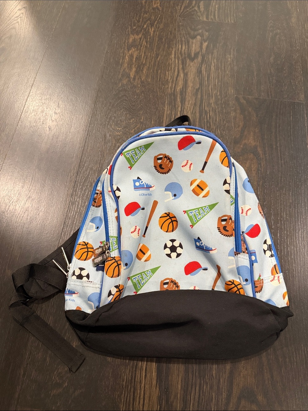 Children's Light Blue Sports Print Backpack - Unbranded